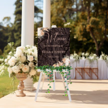 Style Boho avec Affiche de bienvenue Mariage Gold