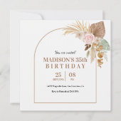 Style Boho Beige Invitation Anniversaire (Devant)