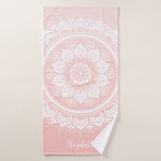 Style Boho Pink Mandala (Serviette de bain)