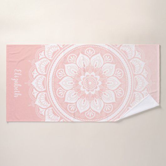 Style Boho Pink Mandala (Serviette de bain)