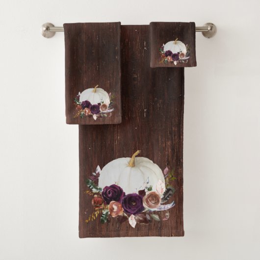 Style bois Automne Blanc Citrouille Rustique (En situation)