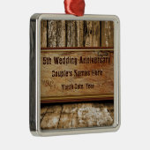 Style bois Personnalisé 5 ans ornement (Droite)