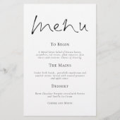 Style budgétaire Typographie simple Menu Mariage (Devant)