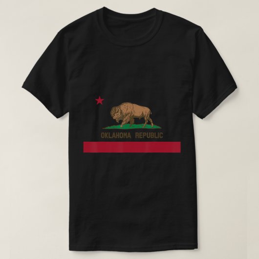 Style californien Oklahoma State Drapeau T-shirt (Design devant)