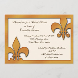 Style campagnard Fleur de Lis Invitations