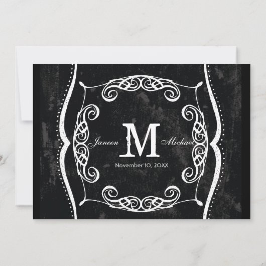 Style Chalkboard Invitations de typographie de tor (Dos)