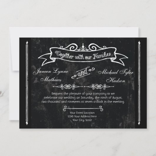 Style Chalkboard Invitations de typographie de tor (Devant)