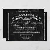 Style Chalkboard Invitations de typographie de tor (Devant / Derrière)