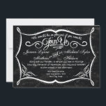 Style Chalkboard Invitations de typographie de tor<br><div class="desc">PALETTE DE COULEUR : COLLECTION DE DESIGN noir et blanc : Un style très moderne mais vintage, faire-part de mariage de typographie de tableau noir avec des articles assortis pour une collection de produits nécessaires à la réalisation de votre journée spéciale! Un cadre fleuri tourbillon de craie dessiné à la...</div>