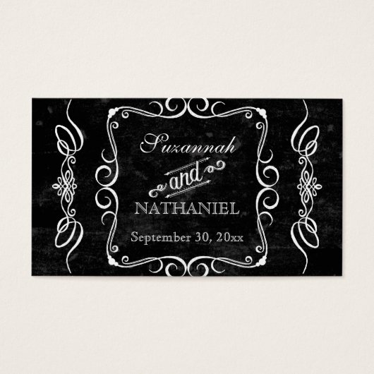 Style Chalkboard Rustic Swirl Couples Favoriser le (Devant)