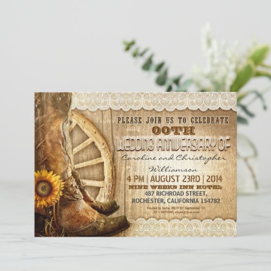 style champêtre bois rustique invitations annivers (Debout devant)