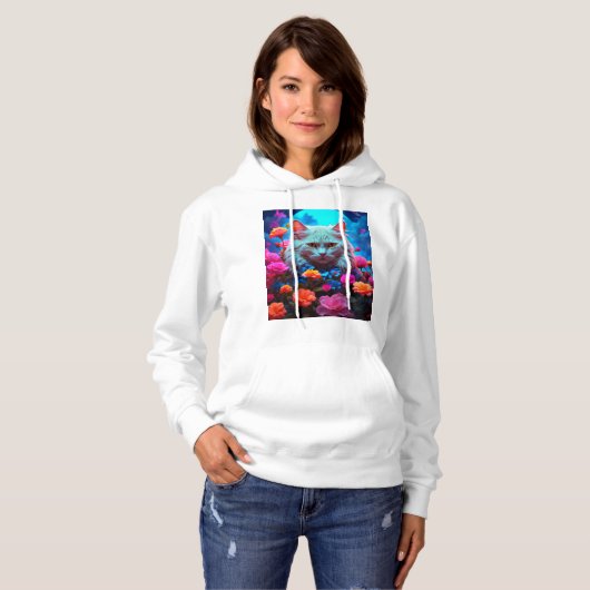 Style chat confortable avec Sweat - shirt à capuch (Devant entier)
