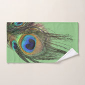 Style Chic Bleu Sage Vert Peacock Feather (Serviette à main)