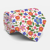 Style chic d'art populaire floral sur la cravate (Roulé)