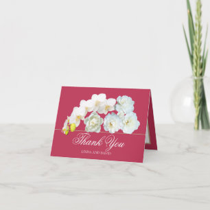 Stylé Chic Roses Blanches Orchidées Pivoine Merci