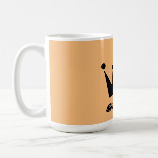 Style Classic Mug Couronne noire avec Reine Nom du (Gauche)