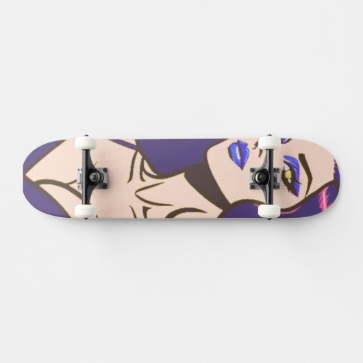 Style comique jolie femme Skateboard (Horz)