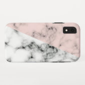 Style coque iphone rose et marbre noir (Dos (Horizontal))