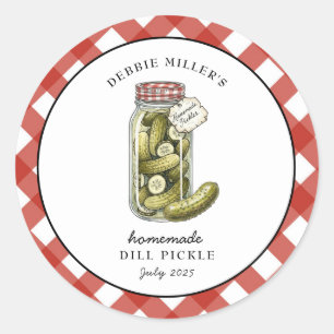 Style Country Dill pickle Canning jar étiquette