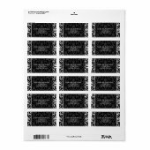 Style -Damask noir n blanc étiquette de adresse (Feuille entière)