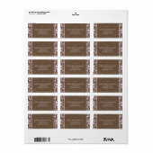 Style -Damask rose n brun étiquette de adresse (Feuille entière)