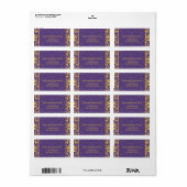 Style -Damask violet n étiquette de adresse jaune (Feuille entière)