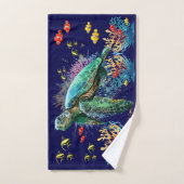 Style d'aquarelle sous-marine de tortue marine (Serviette à main)