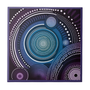 Style d'art autochtone violet 9 de 9 Carreaux de c