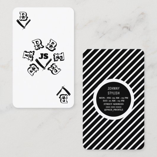 Style de barbier de cartes d'eau (Devant / Derrière)