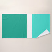 Style de bloc de couleur Turquoise blanc turquoise (Serviette de bain)