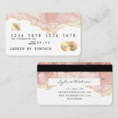 Style de carte de crédit Abstrait moderne Blush Wa (Devant / Derrière)