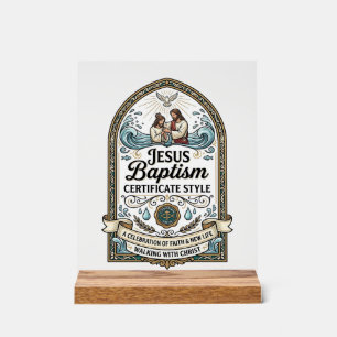 Style de certificat de baptême de Jésus Certificat