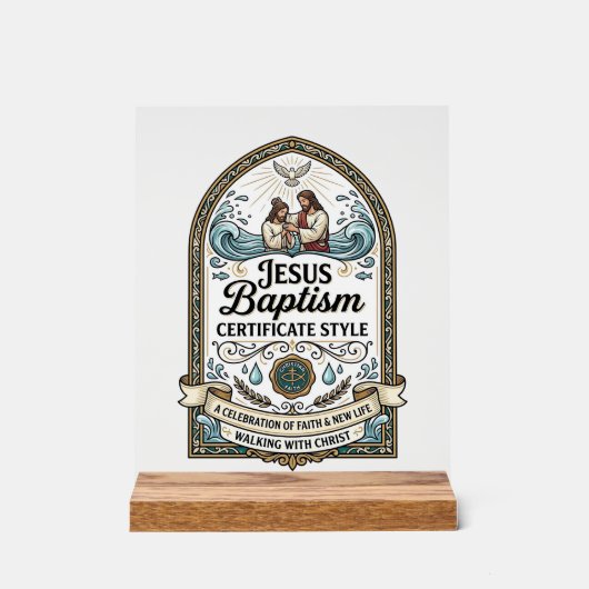 Style de certificat de baptême de Jésus Certificat (Recto)