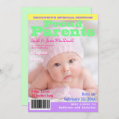 Style de couverture de magazine Faire-part de nais (Devant / Derrière)
