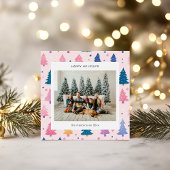 Style de dessin Pastel Noël Arbres de Noël Carte d