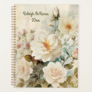 Style de journal en junk Rose blanche Illustration