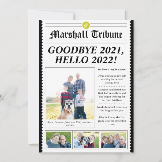 Style de journal Family Newsletter Carte de vacanc (Devant)