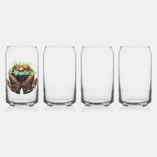 Style de la verrerie : verre à canette imprimé, Se