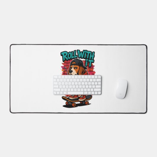 Style de rue Beagle Skateboard Graffiti Art (Clavier et souris)