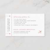 Style de ticket du planificateur de destination de (Dos)