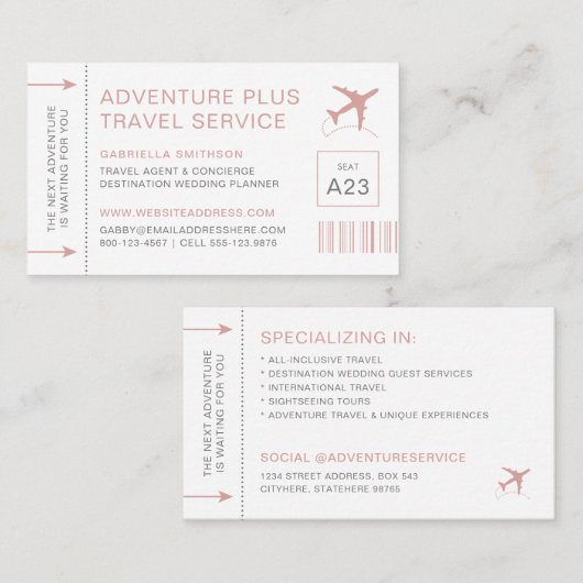 Style de ticket du planificateur de destination de (Devant / Derrière)