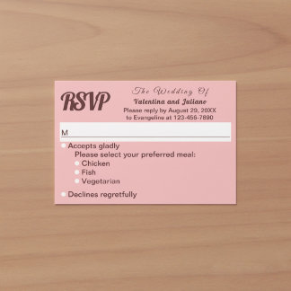 Style de typographie minimaliste rose pour RSVP de