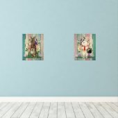 Style Décal vintage Fleurs de lapins de Pâques (Parquet)