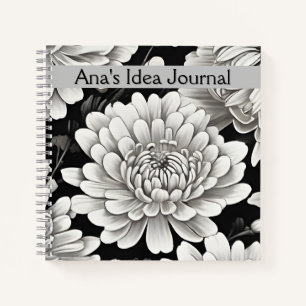 Style d'encre noir et blanc Chrysanthemum Journal