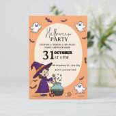 Style Dessin Halloween Party Invitation modifiable (Debout devant)