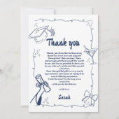 Style Doodle Carte de remerciements de graduation (Dos)