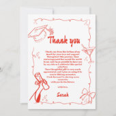 Style Doodle Carte de remerciements de graduation (Devant)