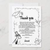 Style Doodle Carte de remerciements de graduation  (Devant)