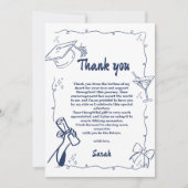 Style Doodle Carte de remerciements de graduation  (Devant)