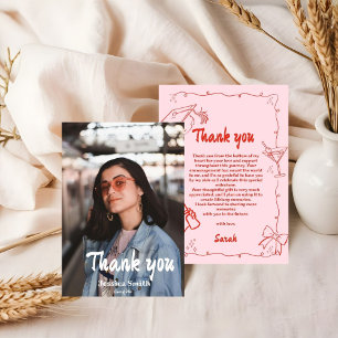 Style Doodle Carte de remerciements de graduation 